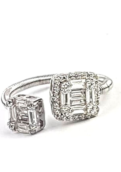 Zirkon taşlı ayarlanabilir Pırlanta ışıltısında gümüş yüzük fiyatları