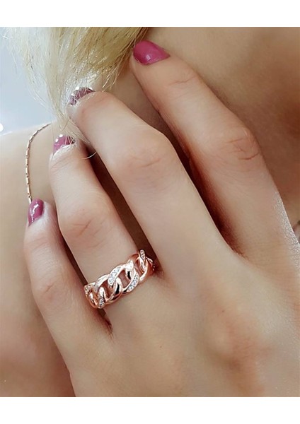 iTALYAN Tasarımı 925 Ayar Gümüş Rose Trend Yüzük fiyatları