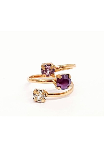 Ayarlanabilir Swarovski Taşlı Gümüş Yüzük