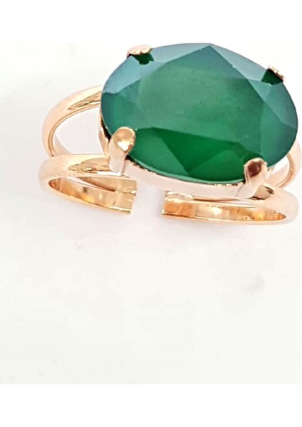 Swarovski Taşlı Ayarlanabilir Gümüş Bayan Yüzük