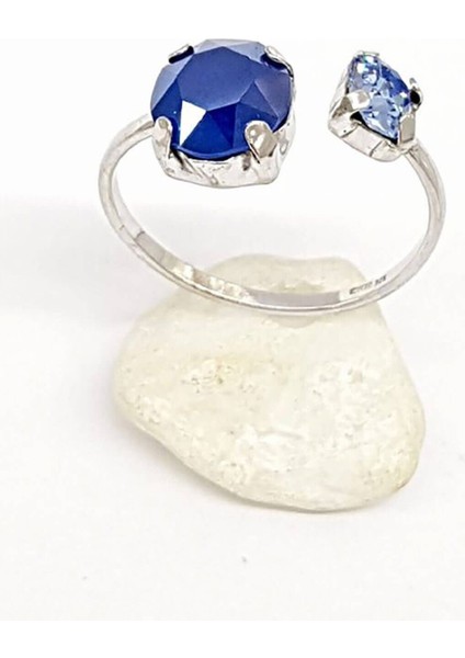 swarovski taşlı gümüş bayan yüzük