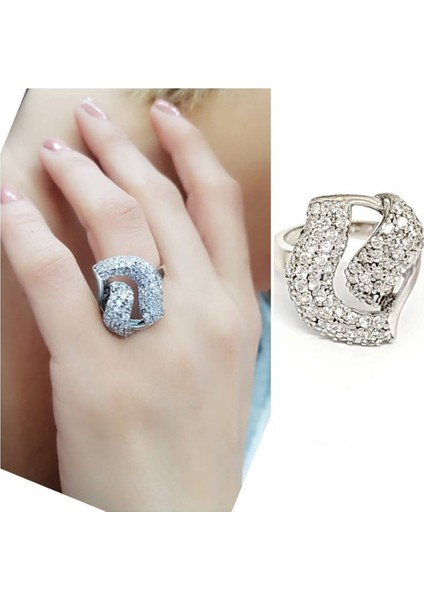 Star Zirkon Taşlı Şık Tasarım Gümüş Yüzük
