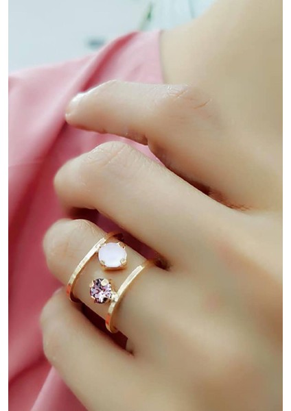 swarovski taşlı gümüş bayan yüzük