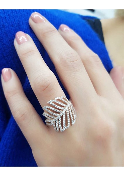 Yaprak Figürlü Gümüş Rose Yüzük fiyatları