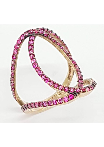 Pembe Zirkon Taşlı 925 Ayar Gümüş Rose Yüzük fiyatları