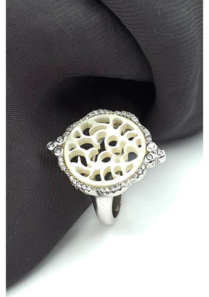 sedef işçiliği gümüş tasarım yüzük