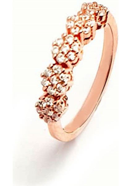 Pırlanta ışıltısında zirkon taşlı gümüş rose yüzük fiyatları