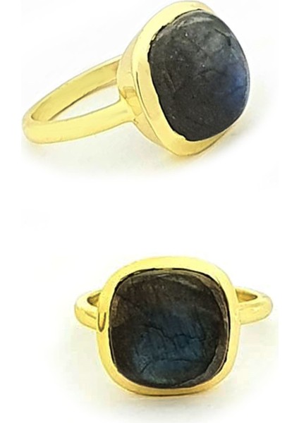 Rutil kuvars taşlı gümüş üzerine altın kaplama el işi yüzük fiyatları