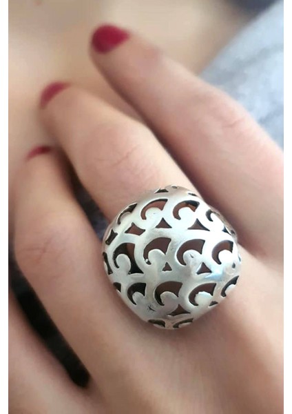 Bombeli gümüş tasarım yüzük