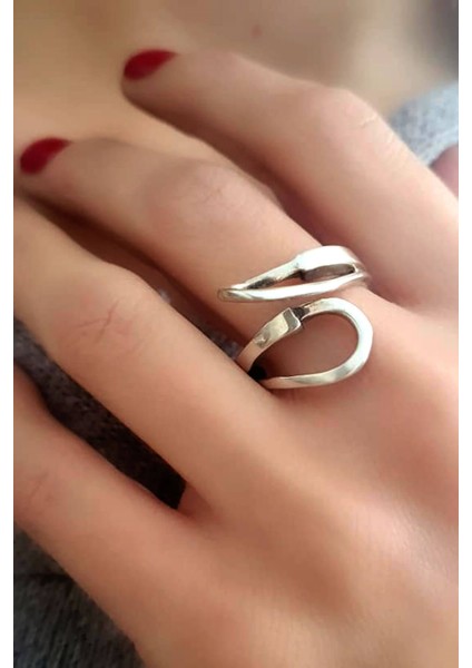 Gümüş tasarım ayarlanabilir yüzük