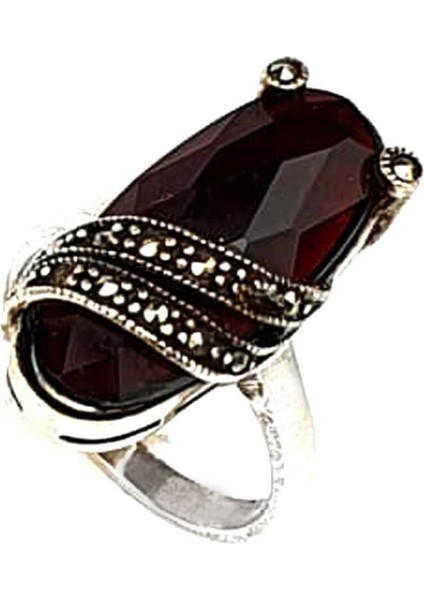 Granat taşlı gümüş tasarım yüzük fiyatları