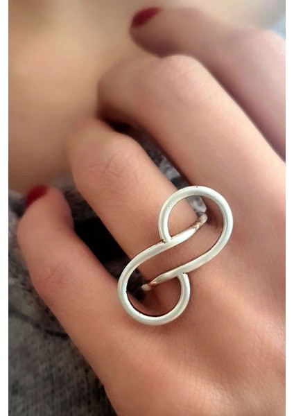 Sonsuzluk tasarım gümüş yüzük