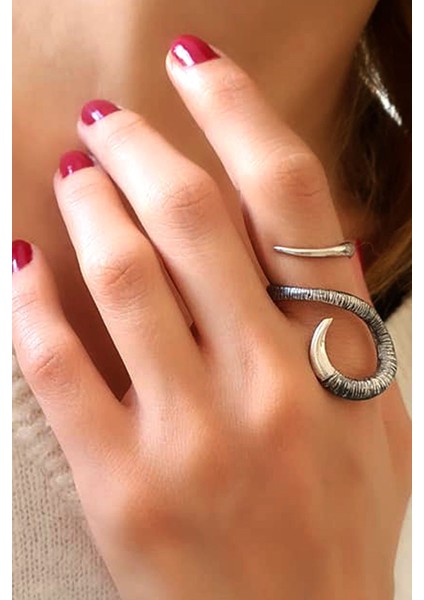 Tasarım el işi ayarlanabilir bohem gümüş yüzük