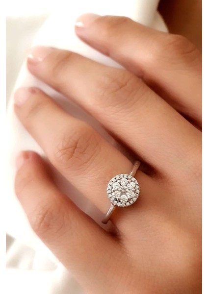 gümüş tek taş yüzük