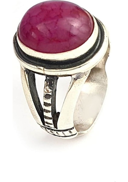 Tasarım El İşi 925ayar Gümüş Kök Yakut Taşlı Yüzük modelleri