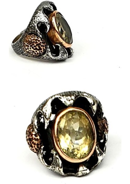 Sitrin taşlı gümüş tasarım yüzük fiyatları