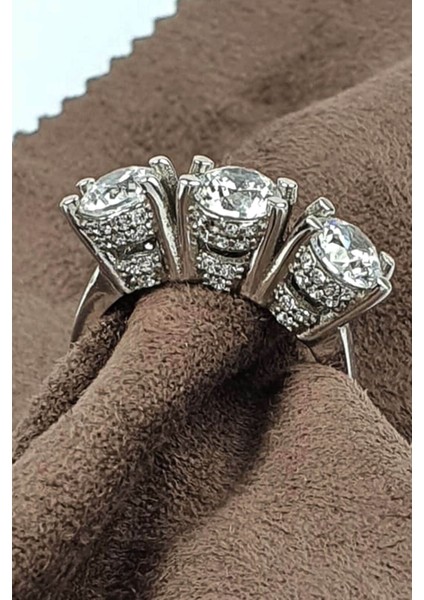 Swarovski Taşlı Gümüş Tria Yüzük
