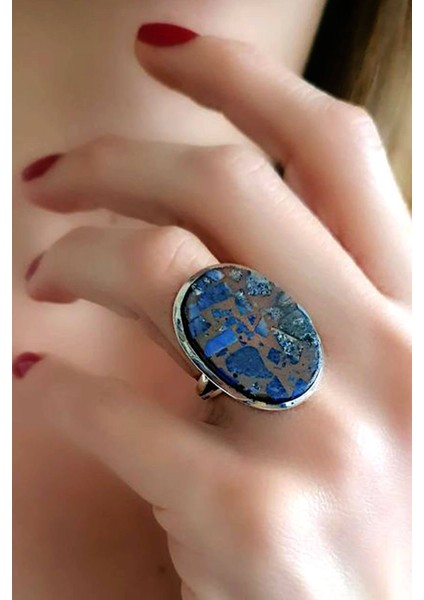 Lapis taşlı gümüş tasarım yüzük