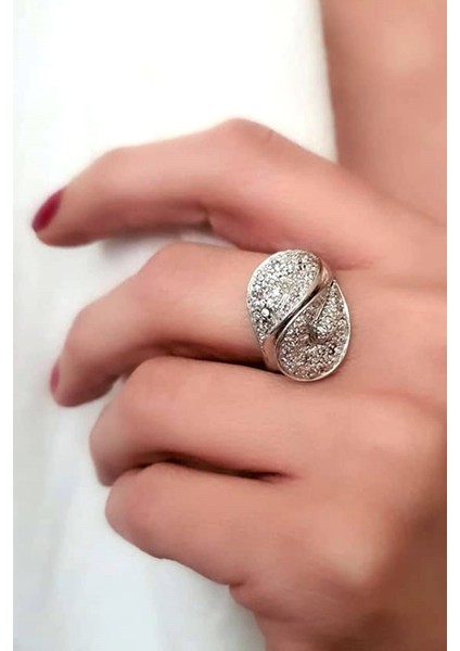 Orkide gümüş lüks yüzük