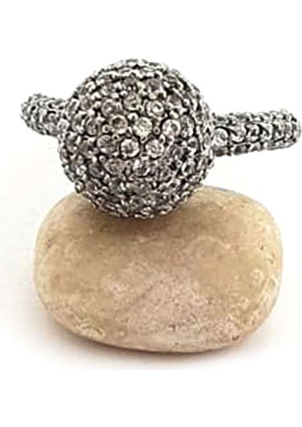 Zirkon taş detaylı gümüş top yüzük fırsatları