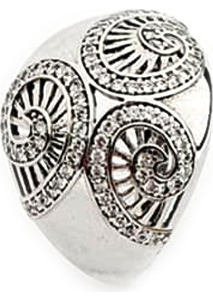 Zirkon taş detaylı bombeli gümüş yüzük fiyatları