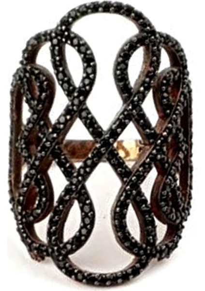 Oniks taşlı gümüş rose yüzük fiyatları