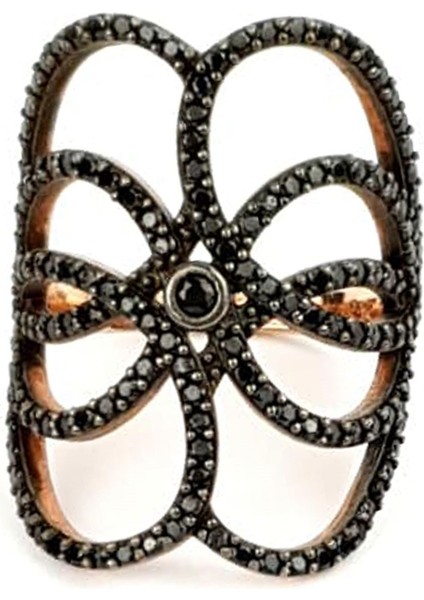 Oniks taşlı gümüş rose yüzük fiyatları