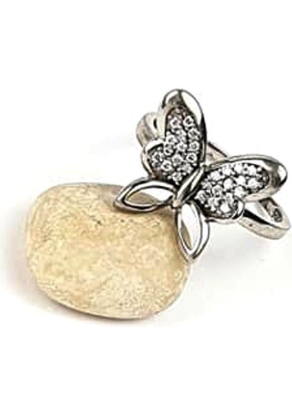 Kelebek figürlü zirkon taşlı gümüş yüzük fiyatları