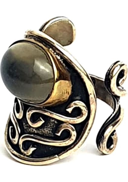 Ay taşı tasarım el isi ayarlanabilir gümüş yüzük fiyatları