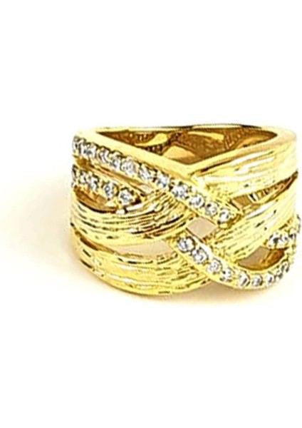 İtalyan tasarımı gümüş üzerine altın kaplama lüks atlamalı yüzük fiyatları