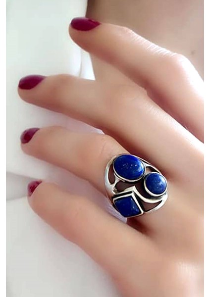 Lapis taşlı gümüş tasarım yüzük
