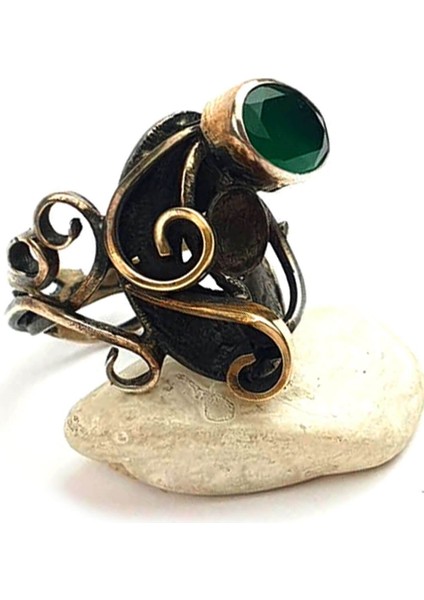 Yeşim taşlı gümüş tasarım yüzük modelleri