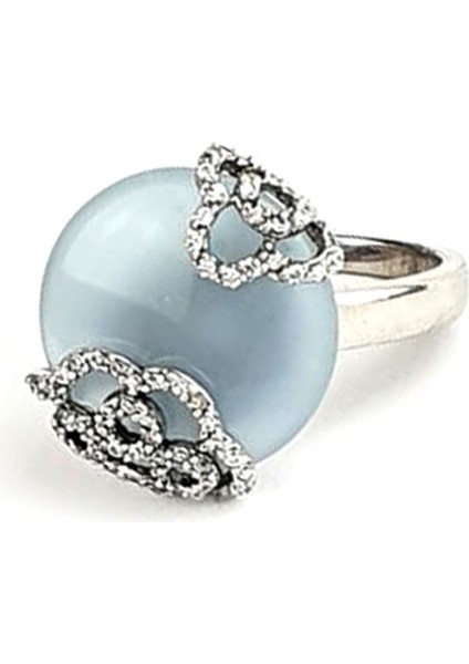 Kalsedon taşlı zirkon taş detaylı italyan tasarımı gümüş yüzük modelleri