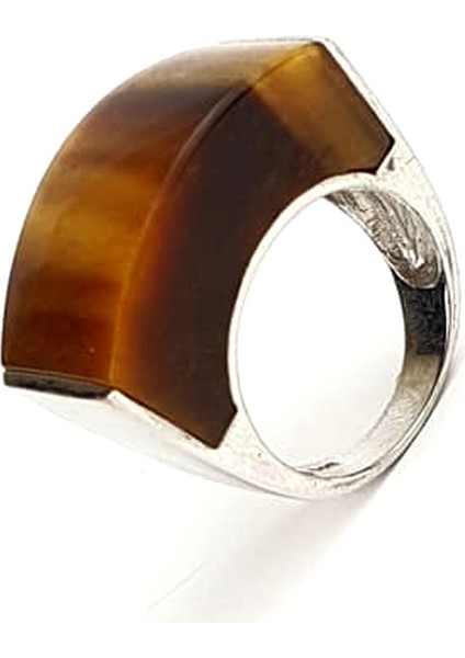 Kaplan gözü taşlı 925 ayar gümüş tasarım italyan yüzük fiyatları