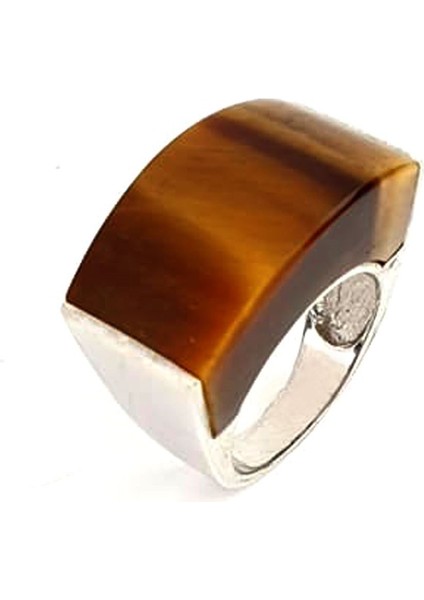 Kaplan gözü taşlı 925 ayar gümüş tasarım italyan yüzük modelleri