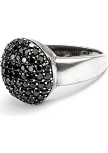 İtalyan tasarımı siyah oniks taşlı gümüş yüzük fırsatları