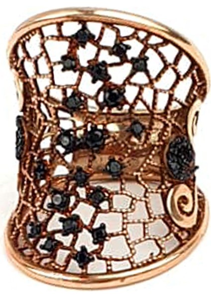 Oniks taşlı 925 ayar gümüş rose yüzük fiyatları