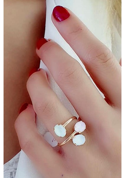 Swarovski taşlı 925ayar gümüş rose ayarlanabilir yüzük