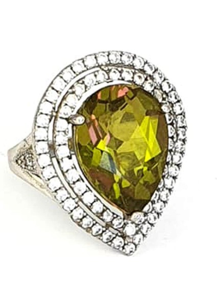 Renk değiştiren 925ayar gümüş sultan taşı damla yüzük modelleri