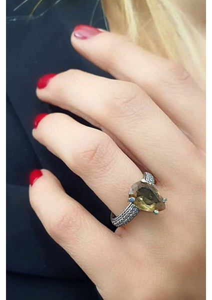 zirkon taşlı 925 ayar gümüş renk değiştiren sultan taşı damla yüzük fiyatları