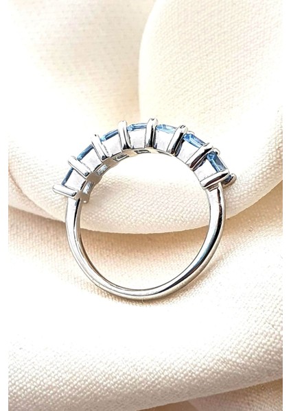 Sky Diamond Blue Creative Sapphire 925 Ayar Gümüş Sıra Taş Yüzük fiyatları
