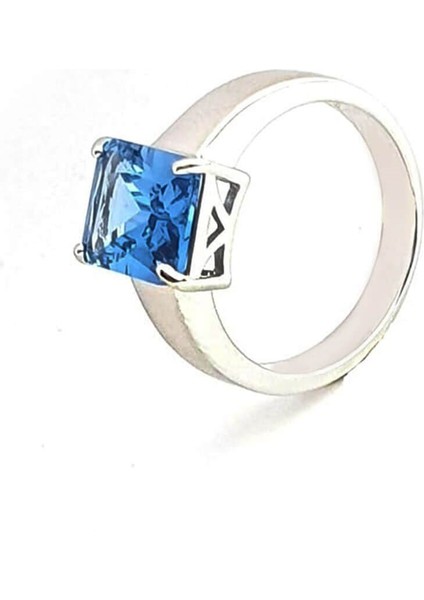 Sky Diamond Blue Creative Sapphire 925 ayar Gümüş Lüks Yüzük fiyatları
