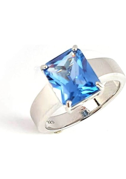 Sky Diamond Blue Creative Sapphire 925 ayar Gümüş Lüks Yüzük modelleri