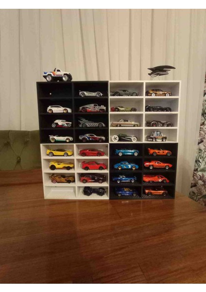 32 Bölmeli Mini Araba Koleksiyon Standı – Hot Wheels Uyumlu Sergileme Kutusu modelleri