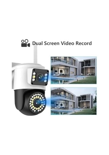 Yoosee Çift Lens Ip Kamera - Wıfı Açık Otomatik Izleme, Su Geçirmez Kablosuz Güvenlik Ev Kamerası, Renkli Gece Görüş