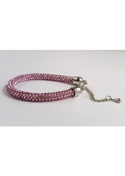 Işıltılı Taş Detaylı Bileklik Pembe Renk modelleri
