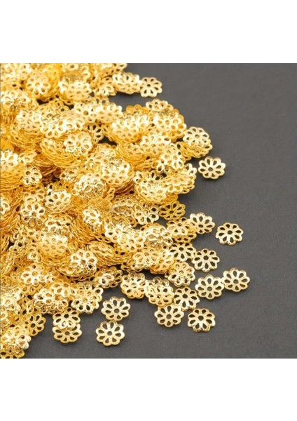 100 Adet Gold Boncuk Kapağı Ara Aparatı Kolye Bileklik Takı Yapım Malzemeleri