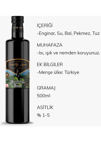 Enginar Sirkesi 500 ml Şerifeana fiyatları