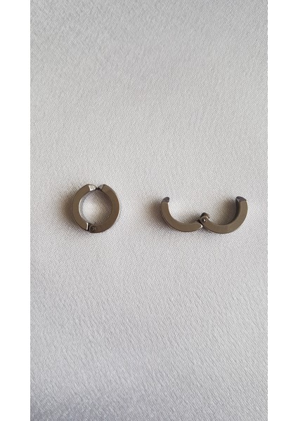 2 Çift Deliksiz Sıkıştırmalı Paslanmaz Çelik Erkek Küpe modelleri