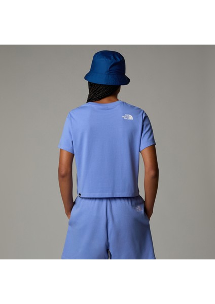 W Sımple Dome Cropped Relaxed Tee Kadin Mavi Tshirt NF0A87U40YI1 fiyatları